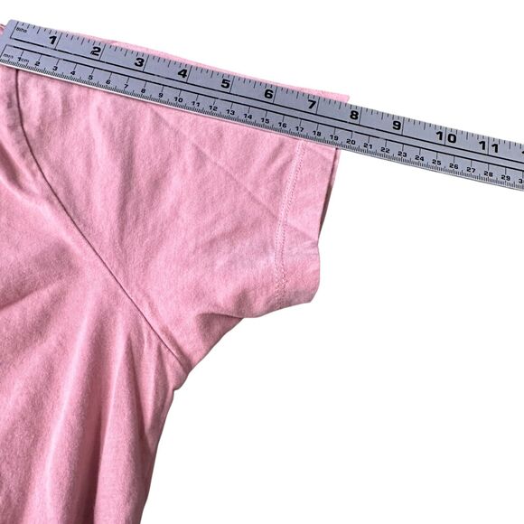 AllSaints Brace Contrast SS T-Shirt Men Medium Coral Pink Tapered Sleeves Cotton - Picture 8 of 9